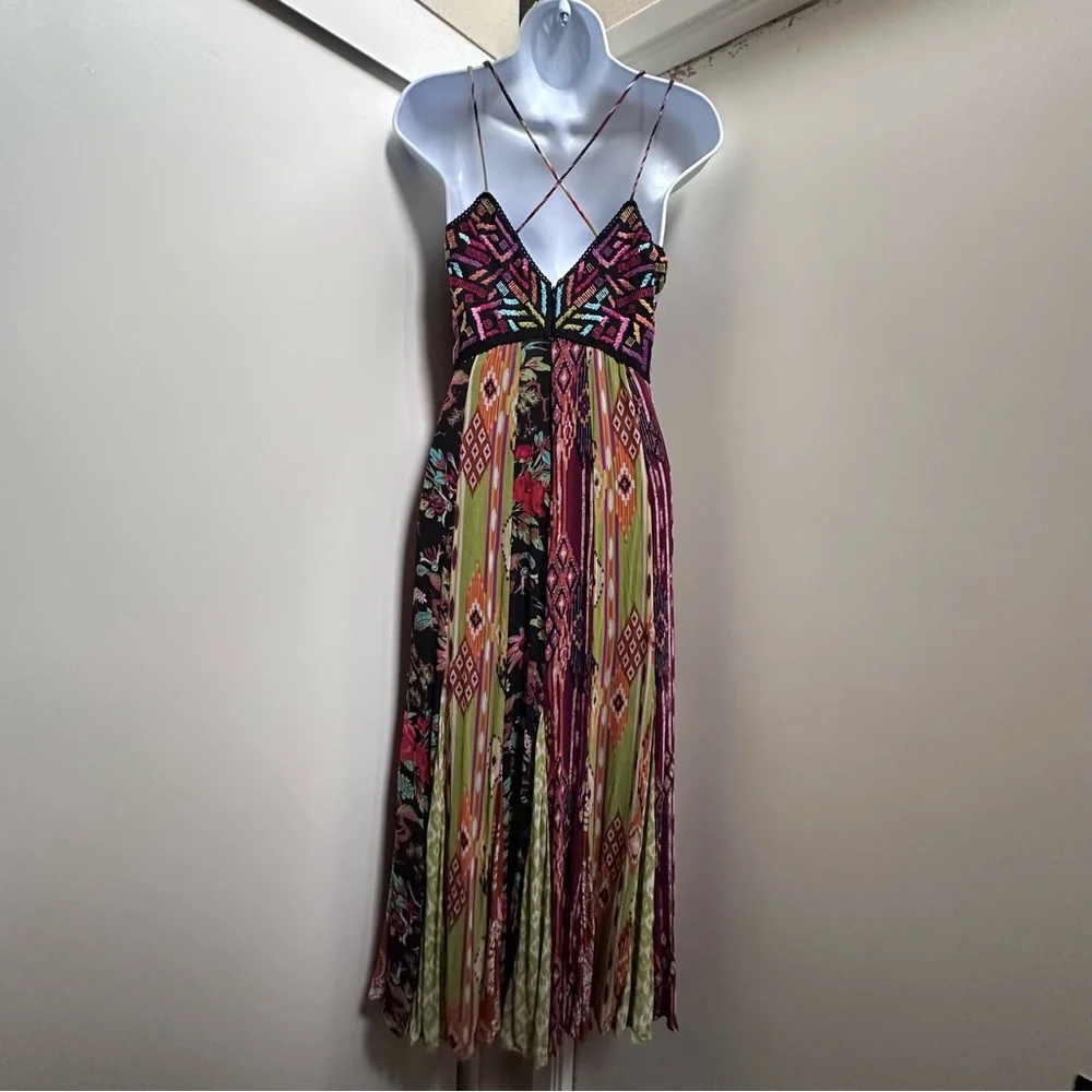 Anthropologie Embroidered Flowy Maxi Dress - Picture 4 of 8